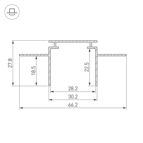 Arlight 019861 Профиль-держатель TEK-PLS-GH16-2000 (Arlight, Алюминий) 019861, изображение 3