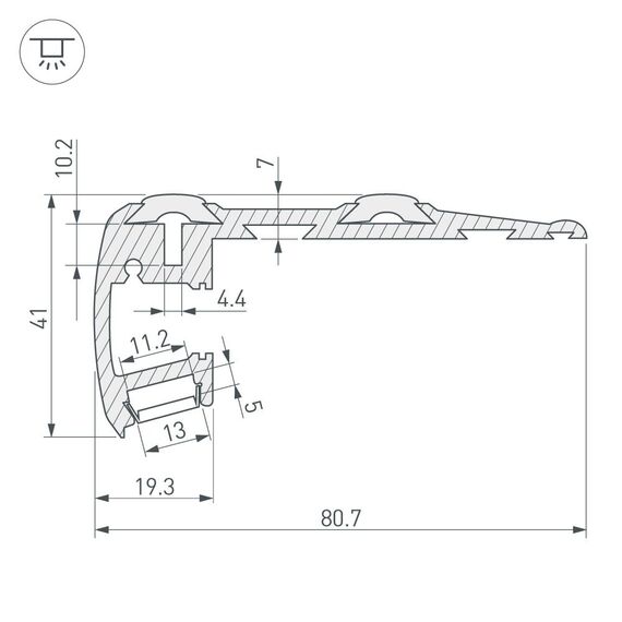 Arlight 014548 Профиль STEP-2000 ANOD (Arlight, Алюминий) 014548, изображение 6