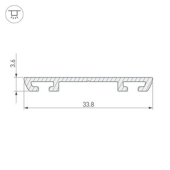Arlight 019862 Профиль-держатель PHS-A-BASE-H3,6-2000 ANOD (Arlight, Алюминий) 019862, изображение 7