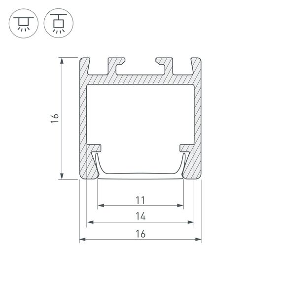 Arlight 021648 Профиль PDS-ZM-2000 ANOD (Arlight, Алюминий) 021648, изображение 6