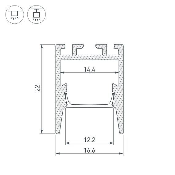 Arlight 032856 Профиль PDS-ZM-COMFY-2000 ANOD BLACK (Arlight, Алюминий) 032856, изображение 5