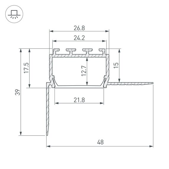Arlight 026547 Профиль PLS45-F-HIDE-2000 (Arlight, Алюминий) 026547, изображение 6