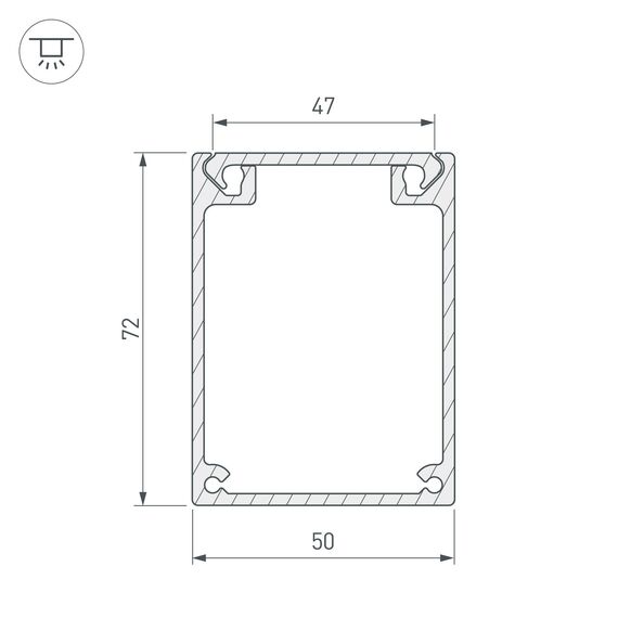 Arlight 017357 Профиль BOX72-2000 ANOD (Arlight, Алюминий) 017357, изображение 7