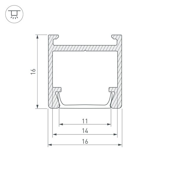 Arlight 023858 Профиль PDS-H16-2000 ANOD (Arlight, Алюминий) 023858, изображение 6