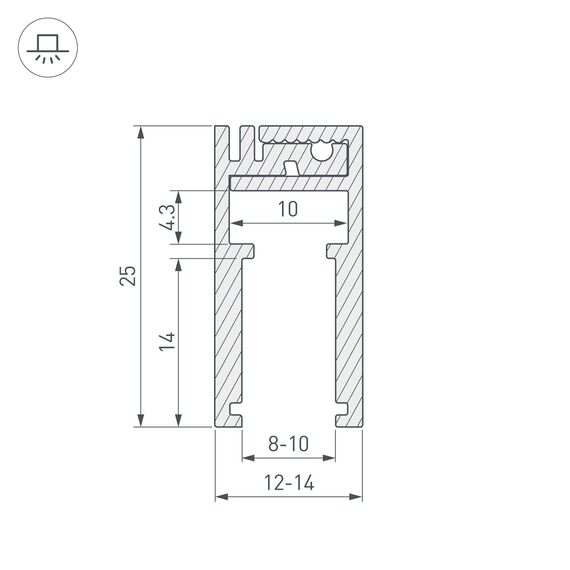 Arlight 019191 Профиль LUS-GLASS-810-2000 ANOD (Arlight, Алюминий) 019191, изображение 8