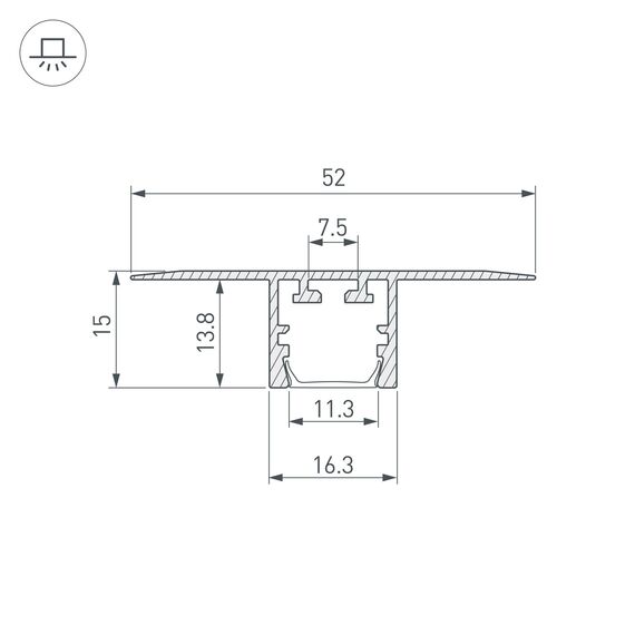 Arlight 035014 Профиль PDS-T-HIDE-2000 (Arlight, Алюминий) 035014, изображение 6
