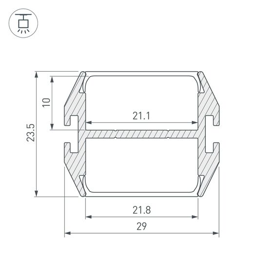 Arlight 032864 Профиль PLS-LOCK-DUAL-2000 ANOD (Arlight, Алюминий) 032864, изображение 6