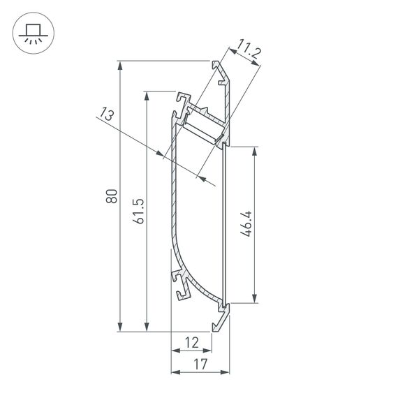 Arlight 021716 Профиль-WALL-2000 ANOD (Arlight, Алюминий) 021716, изображение 5