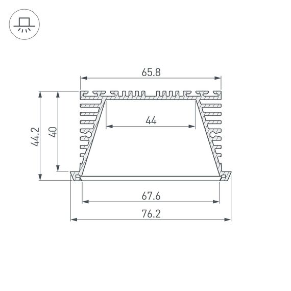 Arlight 019881 ПрофильLUS-POWER-RW70F-2000 ANOD (Arlight, Алюминий) 019881, изображение 6