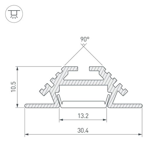 Arlight 013212 Профиль PHS-V-2000 ANOD (Arlight, Алюминий) 013212, изображение 5