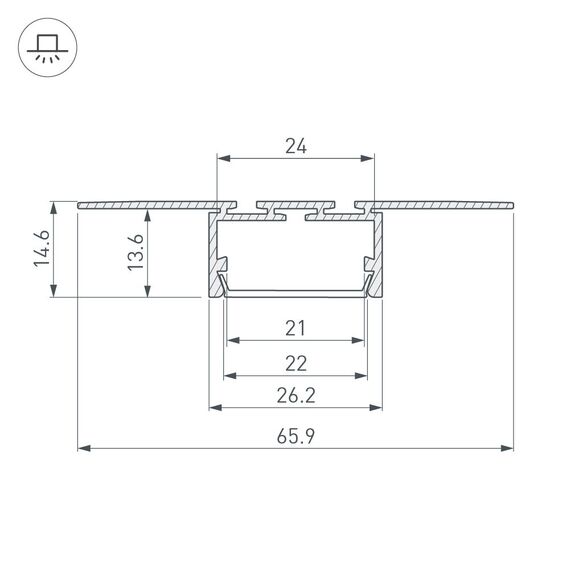 Arlight 042807 Профиль PLS-LOCK-H15-T-HIDE-3000 (Arlight, Алюминий) 042807, изображение 3