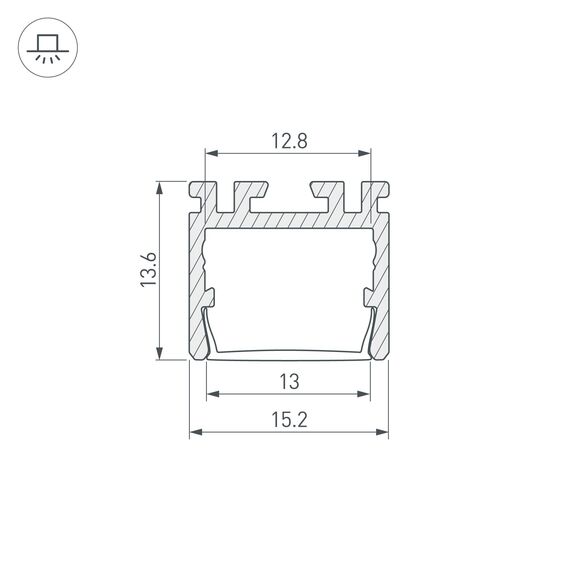 Arlight 026517 Профиль PDS-D-2000 ANOD (Arlight, Алюминий) 026517, изображение 6