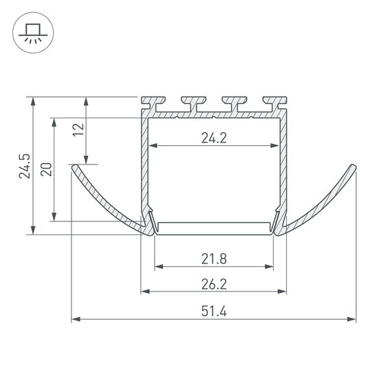 Arlight 016444 Профиль PLS-LOCK-H25-FA-2000 ANOD (Arlight, Алюминий) 016444, изображение 5