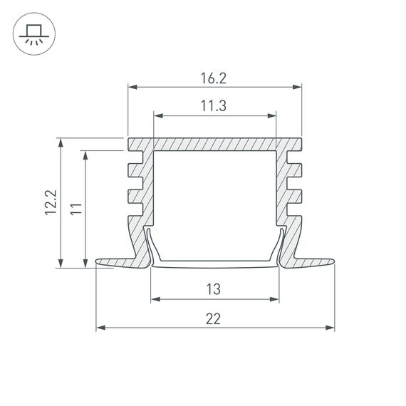 Arlight 012083 Профиль PDS-F-2000 ANOD (Arlight, Алюминий) 012083, изображение 6