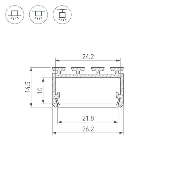 Arlight 027737 Профиль PLS-LOCK-H15-2000 ANOD (Arlight, Алюминий) 027737, изображение 5