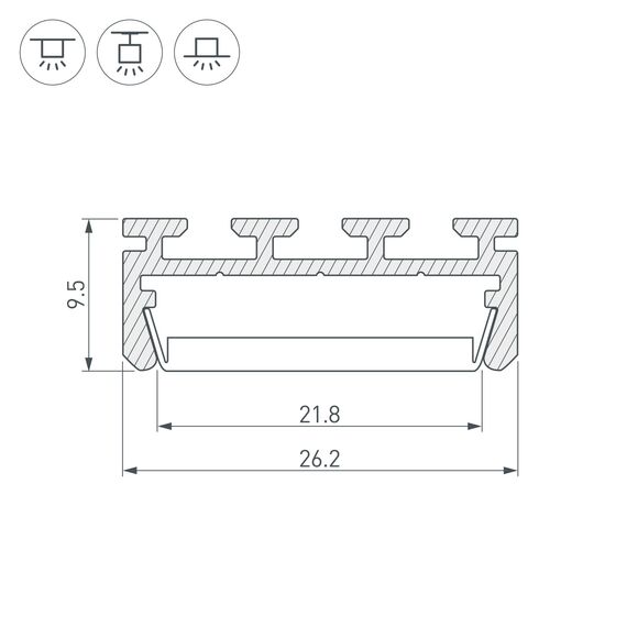 Arlight 016397 Профиль PLS-LOCK-2000 ANOD (Arlight, Алюминий) 016397, изображение 6