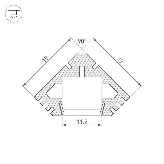 Arlight 012092 Профиль PDS45-T-2000 ANOD (Arlight, Алюминий) 012092, изображение 6