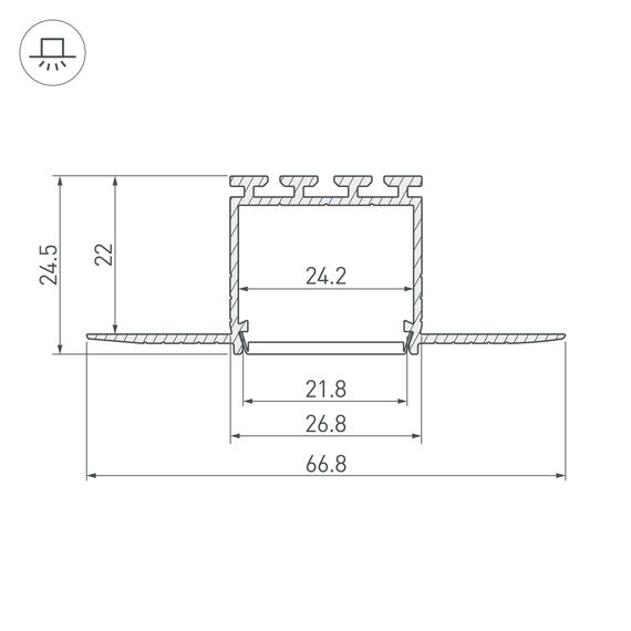 Arlight 019409 Профиль PLS-LOCK-H25-F-HIDE-2000 (Arlight, Алюминий) 019409, изображение 6