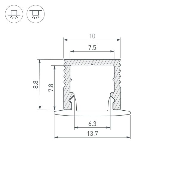 Arlight 049017 Профиль SL-MINI-10-2000 ANOD (Arlight, Алюминий) 049017, изображение 9