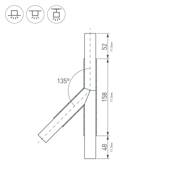 Arlight 026242 Тройник PLS-LOCK-H25-T135R правый (с экраном MAT-L) (Arlight, Металл) 026242, изображение 4