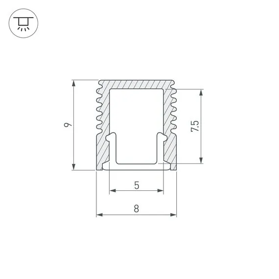 Arlight 019322 Профиль SL-MINI-8-2000 ANOD (Arlight, Алюминий) - ! УПАКОВКА СОСТОИТ ИЗ - 2 м/п, изображение 5
