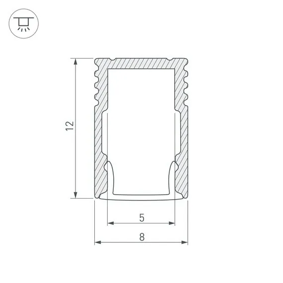 Arlight 023714 Профиль SL-MINI-8-H12-2000 ANOD (Arlight, Алюминий) - ! УПАКОВКА СОСТОИТ ИЗ - 2 м/п, изображение 5
