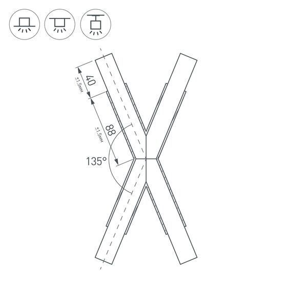Arlight 026245 Крестовина PLS-LOCK-H25-Х135 (с экраном MAT-L) (Arlight, Металл) 026245, изображение 4
