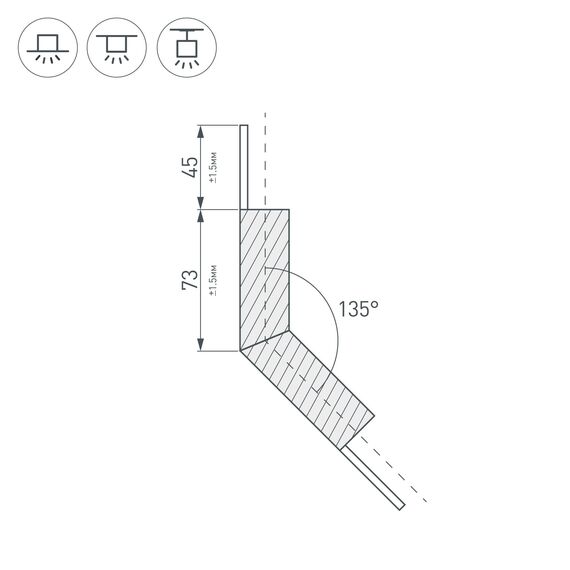 Arlight 026137 Угол PLS-LOCK-H25-L135W внешний (с экраном MAT-L) (Arlight, Металл) 026137, изображение 4