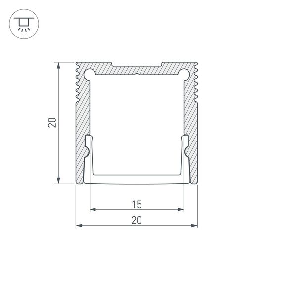Arlight 023722 Профиль SL-SLIM20-H20-2000 ANOD (Arlight, Алюминий) 023722, изображение 5
