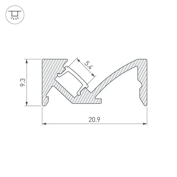 Arlight 043688 Профиль SL-BEVEL-W21-2000 ANOD BLACK (Arlight, Алюминий) 043688, изображение 8