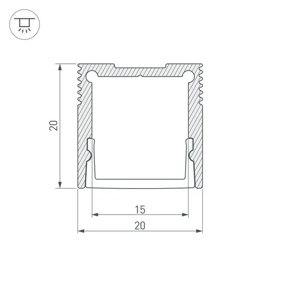 Arlight 047631 Профиль SL-SLIM20-H20-2000 WHITE (Arlight, Алюминий) 047631, изображение 5