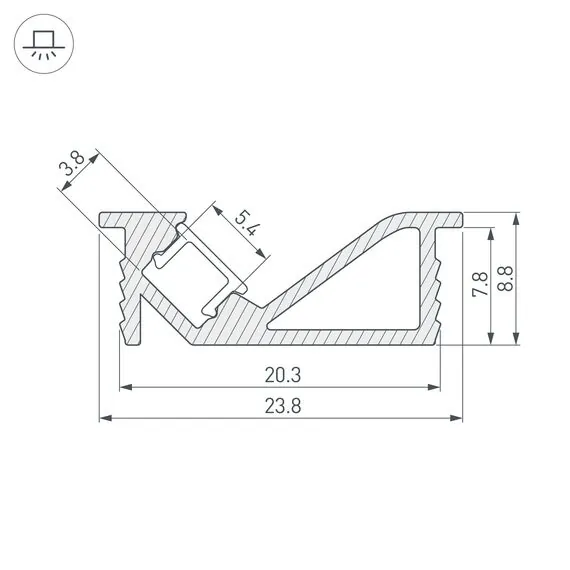 Arlight 031120(1) Профиль SL-BEVEL-2000 ANOD (Arlight, Алюминий) 031120(1), изображение 9