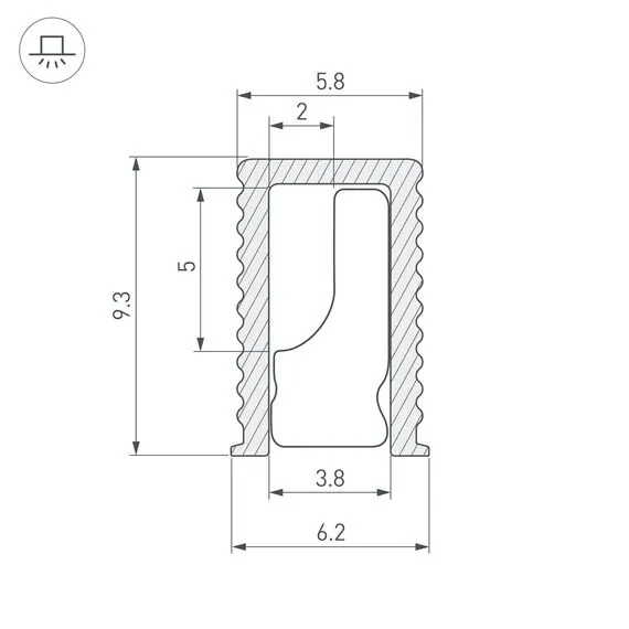 Arlight 044082 Профиль SL-MINI-6-H9-2000 ANOD BLACK (Arlight, Алюминий) 044082, изображение 3