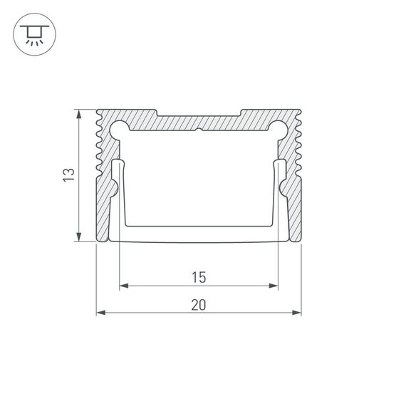 Arlight 023721 Профиль SL-SLIM20-H13-2000 ANOD (Arlight, Алюминий) 023721, изображение 5