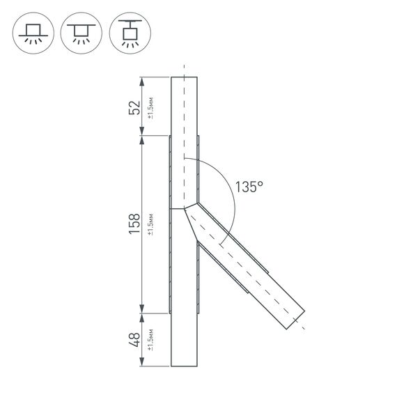 Arlight 026241 Тройник PLS-LOCK-H25-T135L левый (с экраном MAT-L) (Arlight, Металл) 026241, изображение 4