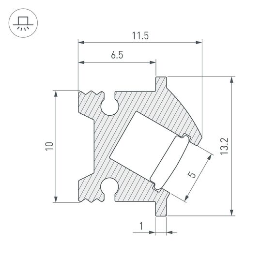 Arlight 045329 Профиль SL-BEVEL-H12-F13-2000 ANOD IRON GREY (Arlight, Алюминий) 045329, изображение 8