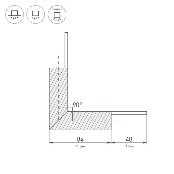 Arlight 026135 Угол PLS-LOCK-H25-L90N внутренний (с экраном MAT-L) (Arlight, Металл) 026135, изображение 4