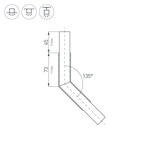 Arlight 026136 Угол PLS-LOCK-H25-L135 (с экраном MAT-L) (Arlight, Металл) 026136, изображение 4