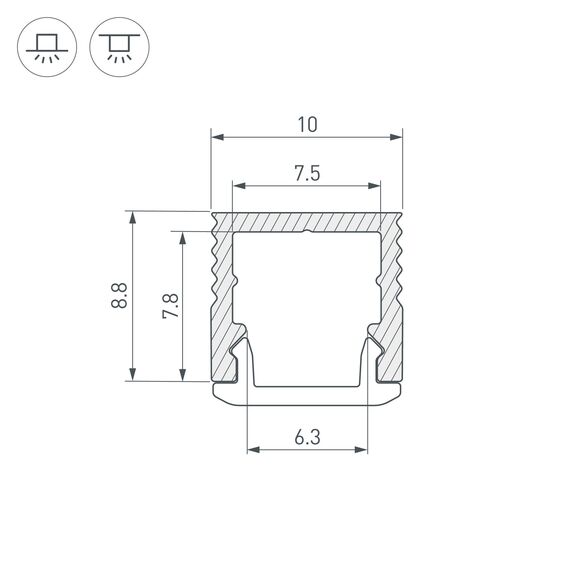 Arlight 049018 Профиль SL-MINI-10-2000 BLACK (Arlight, Алюминий) 049018, изображение 15