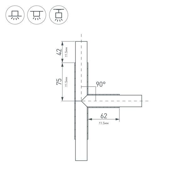 Arlight 026243 Тройник PLS-LOCK-H25-T90 (с экраном MAT-L) (Arlight, Металл) 026243, изображение 4