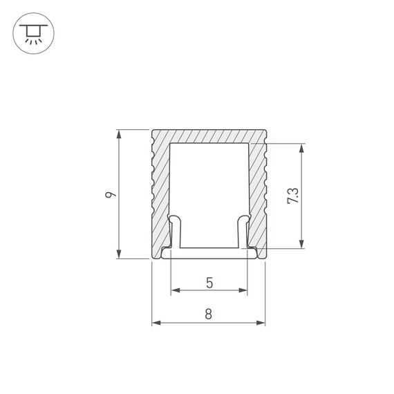 Arlight 030514 Профиль SL-MINI-8-2000 ANOD BLACK (Arlight, Алюминий) 030514, изображение 7