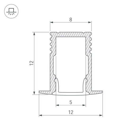 Arlight 023715 Профиль SL-MINI-8-H12-F12-2000 ANOD (Arlight, Алюминий) 023715, изображение 3