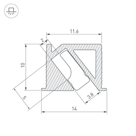 Arlight 038200 Профиль SL-BEVEL-H10-F14-2000 ANOD OLIVE GREY (Arlight, Алюминий) 038200, изображение 14
