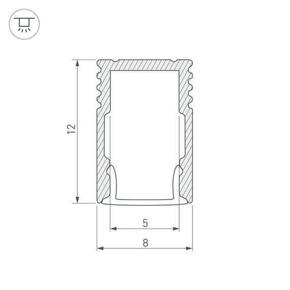 Arlight 023714 Профиль SL-MINI-8-H12-2000 ANOD (Arlight, Алюминий) 023714, изображение 5