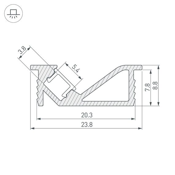 Arlight 031120(1) Профиль SL-BEVEL-2000 ANOD (Arlight, Алюминий) 031120(1), изображение 10