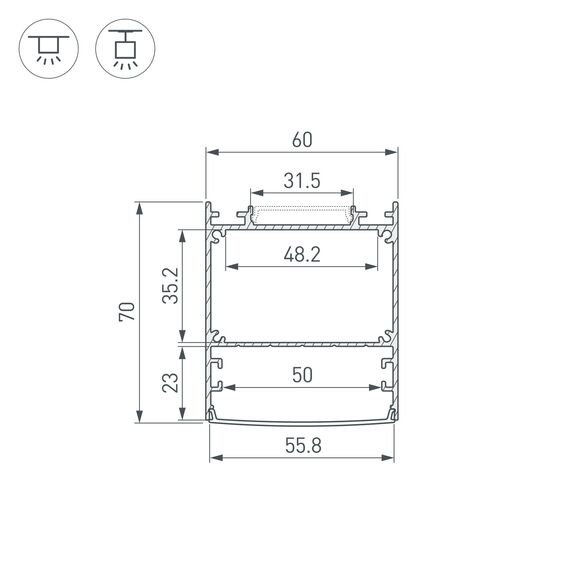 Arlight 047502 Профиль LINE-6070-3000 ANOD (Arlight, Алюминий) 047502, изображение 11