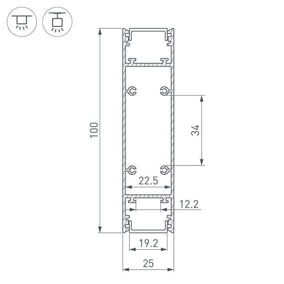 Arlight 033735 Профиль SL-LINE-25100-DUAL-2500 BLACK (Arlight, Алюминий) 033735, изображение 10