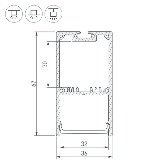 Arlight 019299 Профиль SL-LINE-3667-2000 ANOD (Arlight, Алюминий) 019299, изображение 8