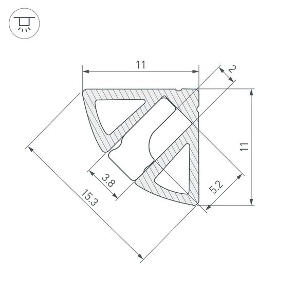 Arlight 038197 Профиль SL-KANT-H11-2000 ANOD OLIVE GREY (Arlight, Алюминий) 038197, изображение 7
