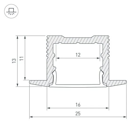 Arlight 036040 Профиль SL-SLIM-H13M-F25-3000 ANOD (Arlight, Алюминий) - ! УПАКОВКА СОСТОИТ ИЗ - 3 м/п, изображение 5